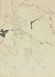 Dame unter dem Sonnenschirm, um 1934
